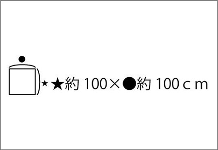 kata kata 　アクアドロップ風呂敷のサイズイメージ画像