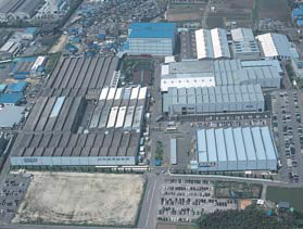 稲葉製作所の犬山工場の航空写真